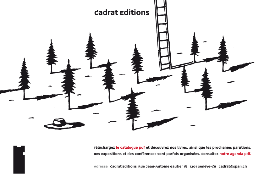 cadrat �ditions Gen�ve - page d'accueil pour le t�l�chargement du catalogue ou de l'agenda au format pdf