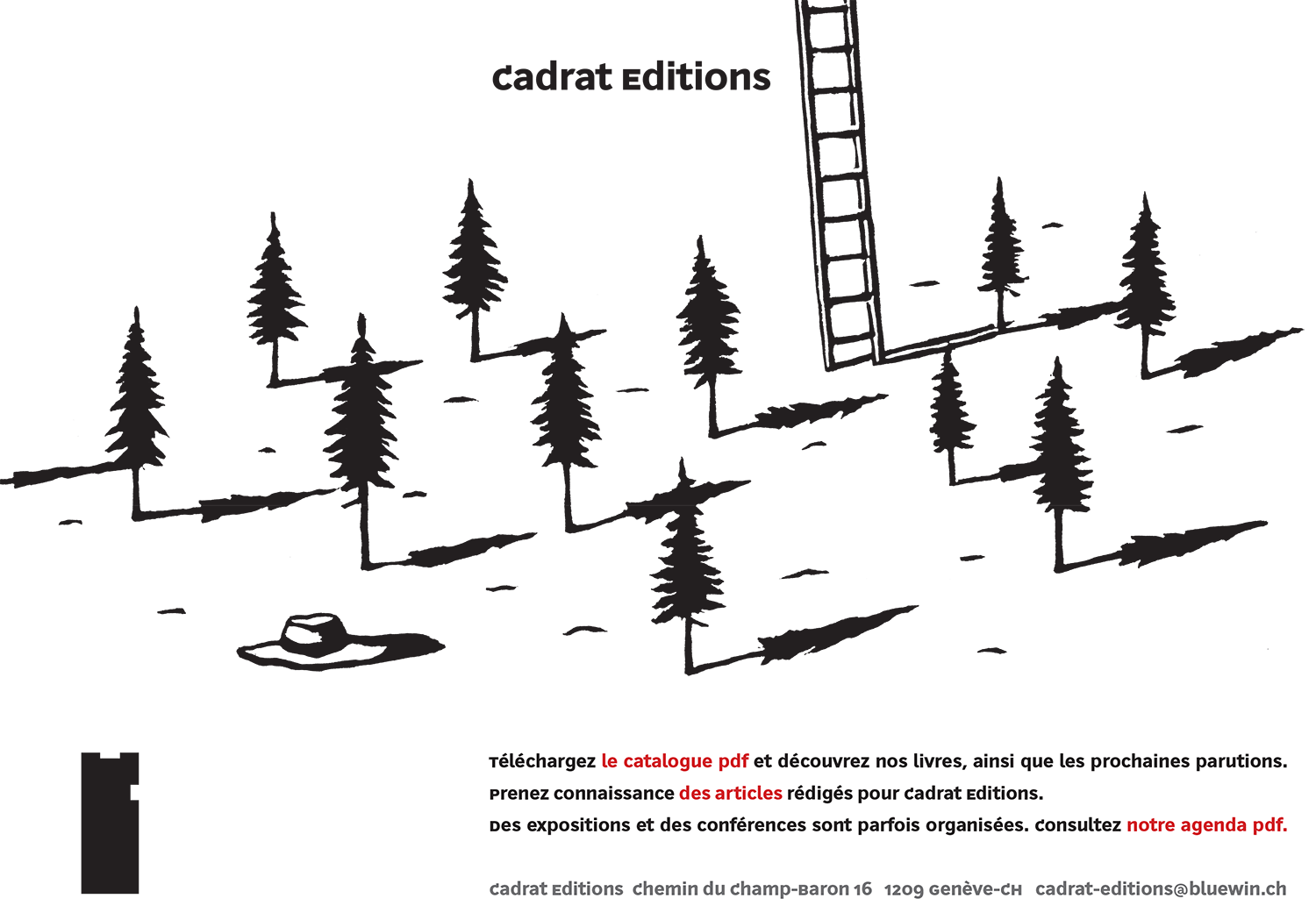 cadrat Žditions Genève - page d'accueil pour le téléchargement du catalogue ou de l'agenda au format pdf